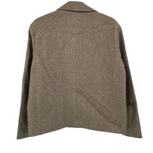 NWT The Korner Taupe Herringbone Button Front Collared Coat Jacket Size Small - Picture 4 of 11